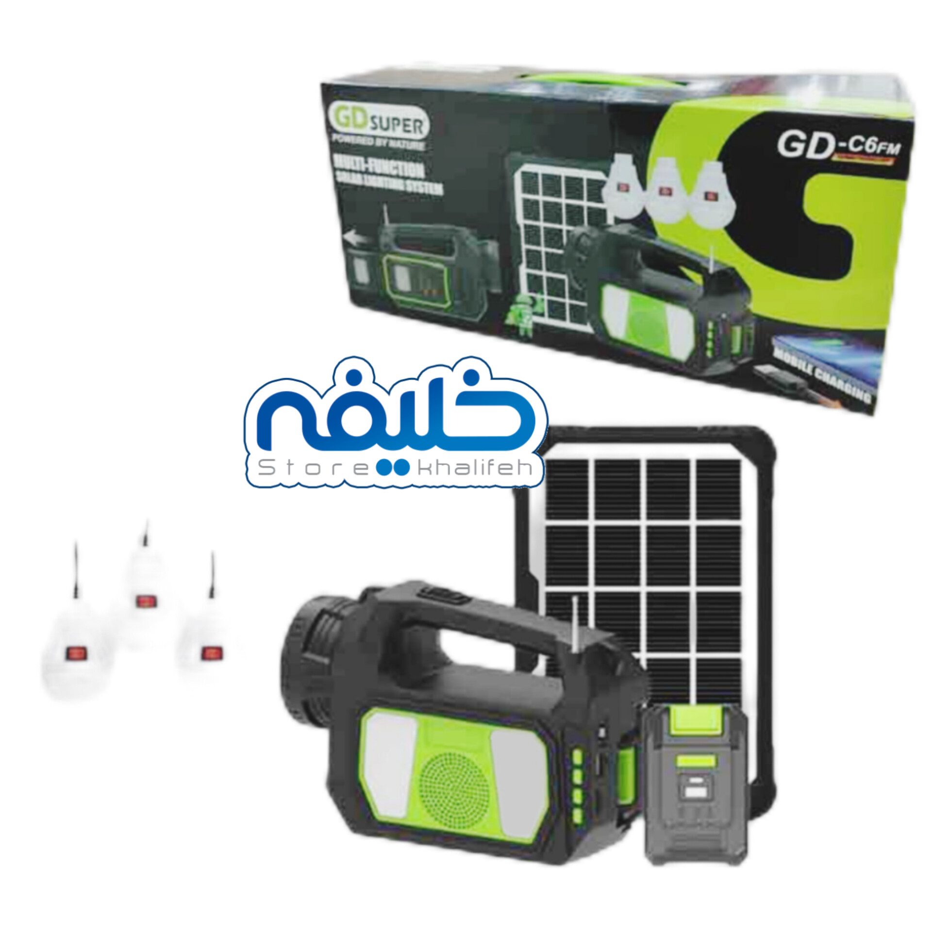 پک خورشیدی 30w اسپیکر بلوتوث دار مدل GD-C6FM